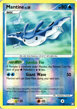 Mantine 29/123 Pokemon Mysterious Treasures Reverse Holo Rare LP - Image 1