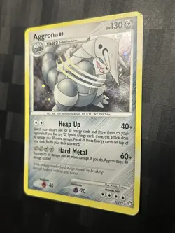 Pokemon TCG Aggron #1/123 Mysterious Treasures Cosmo Holo Rare 2007 LP/MP - Image 3