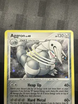 Pokemon TCG Aggron #1/123 Mysterious Treasures Cosmo Holo Rare 2007 LP/MP - Image 5