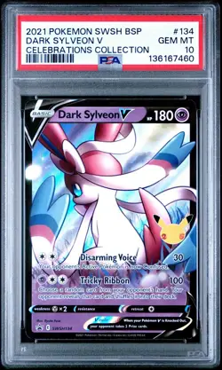 2021 POKEMON SWSH BLACK STAR PROMO CELEBRATIONS COLL #134 DARK SYLVEON V PSA 10 - Image 1