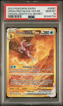 Origin Forme Palkia VSTAR 2023 Pokemon SWSH Crown Zenith #GG67/GG70 PSA 10 GEMMT - Image 1