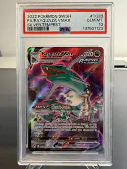 Pokemon TCG PSA 10 GEM MINT Rayquaza Vmax TG20/TG30 Silver Tempest English - Image 1