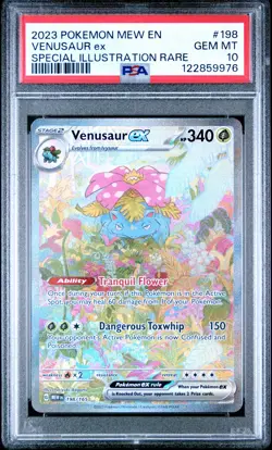 2023 POKEMON MEW EN-151 SPECIAL ILLUSTRATION RARE #198 VENUSAUR EX PSA 10 - Image 1