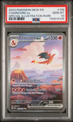 2023 POKEMON MEW EN-151 SPECIAL ILLUSTRATION RARE #199 CHARIZARD EX PSA 10 - Image 1