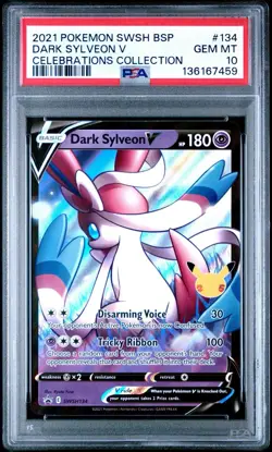 2021 POKEMON SWSH BLACK STAR PROMO CELEBRATIONS COLL #134 DARK SYLVEON V PSA 10 - Image 1