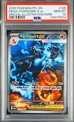 Mega Charizard X EX 125/094 SIR Phantasmal Flames GEM MINT PSA 10 Pokemon 2025 - Image 1