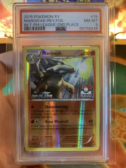 2015 Pokemon XY Breakthrough Marowak 78/162 Pokemon League 2nd Place - PSA 8 - Image 2