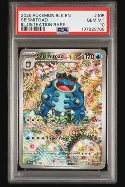 Pokemon TCG Seismitoad Illustration Rare Black Bolt 105/086 PSA 10 English - Image 1