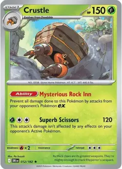 x1 Crustle - 012/182 - Holo Rare - Reverse Holo Pokemon SV10 Destined Rivals M/N - Image 1