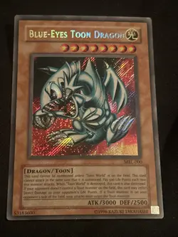 1996 Yu-Gi-Oh! TCG Blue-Eyes Toon Dragon MRL-000 Secret Rare - Image 1
