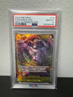 One Piece 2024 Portgas D. Ace Secret Alt Art OP07-119 PSA 10 Gem Mint - Image 1