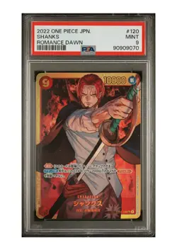PSA 9 Mint Shanks Japanese One Piece 2022 OP01-120 Secret SEC Romance Dawn - Image 1