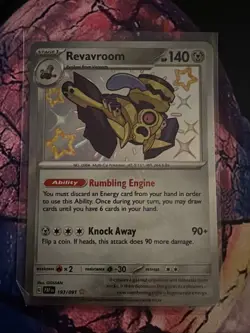 Pokemon TCG Revavroom Paldean Fates Shiny Holo Rare Card 193/091 NM - Image 1