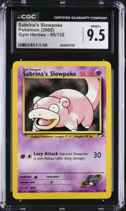 CGC 9.5 Sabrina's Slowpoke 95/132 Gym Heroes 2000 Pokemon Card - Image 1