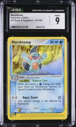 CGC 9 Marshtomp 41/109 EX Ruby & Sapphire 2003 Pokemon Card - Image 1