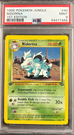 PSA 9 Nidorina 40/64 1st Edition Jungle 1999 Pokemon Card - Image 1