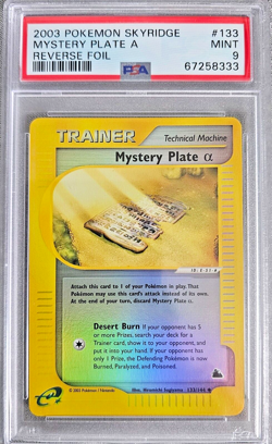 PSA 9 Mystery Plate a Alpha Reverse Holo 133/144 Skyridge 2003 Pokemon Card - Image 1