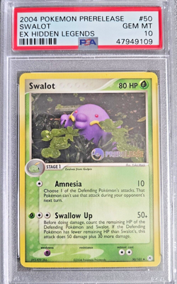 PSA 10 Swalot 50/101 Prerelease EX Hidden Legends 2004 Pokemon Card - Image 1