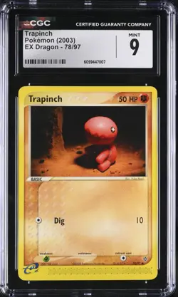 CGC 9 Trapinch 78/97 EX Dragon 2003 Pokemon Card - Image 1