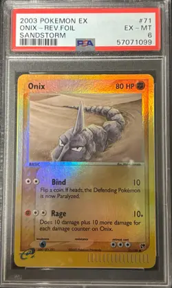 PSA 6 Onix Reverse Foil 71100 Sanstorm ex 2003 Pokemon Card - Image 1