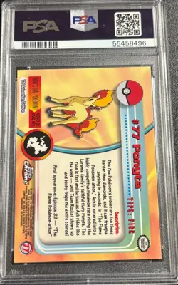 PSA 9 Ponyta Chome #77 Pokemon TV Topps 2000 Pokemon Card - Image 2