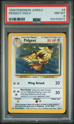 PSA 8 Pidgeot Holo 8/64 Jungle 1999 Pokemon Card - Image 1