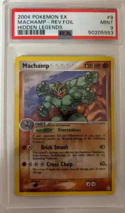 PSA 9 Machamp Reverse Holo 9/101 Hidden Legends EX 2004 Pokemon Card - Image 1