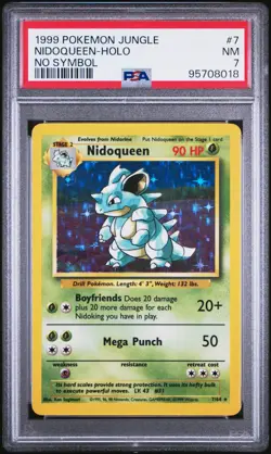 PSA 7 Nidoqueen Holo 7/64 No Symbol Jungle 1999 Pokemon Card - Image 1