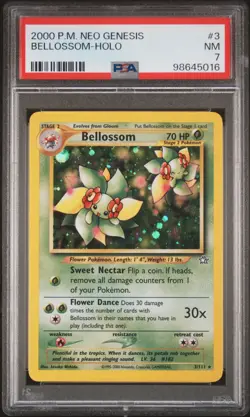 PSA 7 Bellossom Holo 3/111 Neo Genesis 2000 Pokemon Card - Image 1