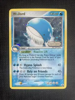 Pokemon Card Wailord 14/92 Stamped Holo Rare EX Legend Maker NM/LP - Image 1