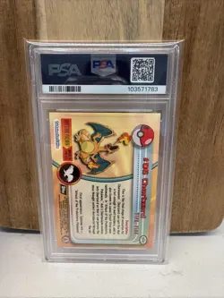 1999 Topps Charizard Pokemon TV #6 Card PSA 8 Near Mint - Image 2