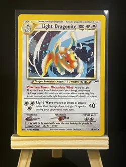 Pokemon TCG Light Dragonite Neo Destiny Holo Card 14/105 Unlimited Rare - Image 1