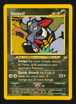 SNEASEL *Rare* (LP/NM) - Neo Revelation 24/64 - Pokemon Trading Card Game - Image 1