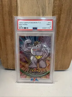 1999 Topps Pokemon TV Machoke Foil PSA 9 MINT Graded Card #67 POP 25! - Image 1