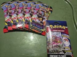 5 Pokemon Card Lot Booster Packs Mega Evolution Phantasmal Flames+ Bonus Pack - Image 1