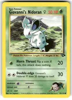 GIOVANNI’S NIDORAN - Gym Challenge - 75/132 - Common - Pokemon Card - Image 1