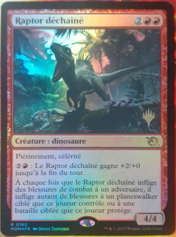 mtg magic Rampaging Raptor FOIL promo FRENCH vf fr raptor dechaine march - Image 1