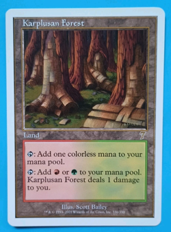 Magic the Gathering MTG 7th Edition KARPLUSAN FOREST LP/EX RARE 2001 Nice! - Image 1