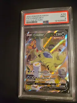 2021 Pokemon SWSH Battle Styles FA Tyranitar v Alternate Art 155/163 PSA 9 Mint - Image 1