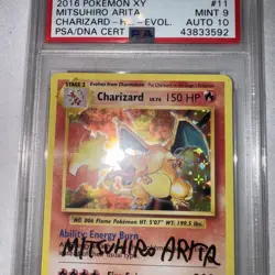 2016 Pokemon XY Evolutions Charizard Holo Matsuhiro Arita PSA 9 Auto 10 - Image 5