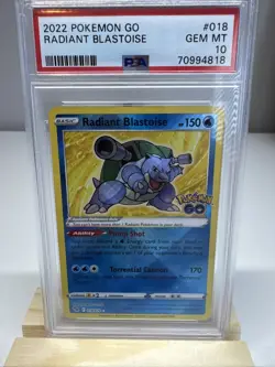 PSA 10 2022 Pokemon GO Radiant Blastoise 018/078 Gem Mint - Image 3