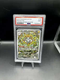 2024 POKEMON SVP SURGING SPARKS POKEMON CENTER ETB PROMO #159 MAGNETON PSA 9 - Image 1
