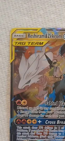 Pokemon Reshiram & Zekrom GX Sun & Moon Cosmic Eclipse Ultra Rare #157 N.M. - Image 3