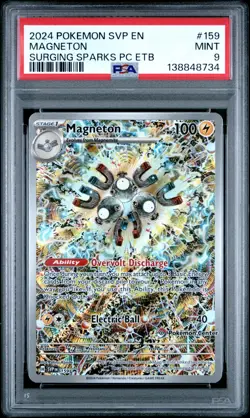 PSA 9 Magneton 159 Pokemon Surging Sparks ETB Pokemon Center Stamped Promo 2024 - Image 1