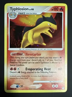 Pokemon TCG Typhlosion Mysterious Treasures 16/123 Cosmo Holo Rare 2007 - NM - Image 1