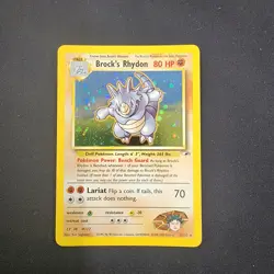 Pokemon TCG Brock's Rhydon Gym Heroes 2/132 Holo Unlimited Rare - Image 1