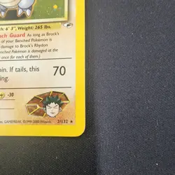Pokemon TCG Brock's Rhydon Gym Heroes 2/132 Holo Unlimited Rare - Image 4