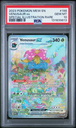 2023 POKEMON MEW EN-151 SPECIAL ILLUSTRATION RARE #198 VENUSAUR EX PSA 10 - Image 1