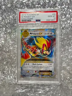 Pokemon Evolutions Holo Holographic Rare M Pidgeot EX 65/108 XY 2016 PSA 10 - Image 1