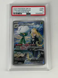 2025 POKEMON DRI EN-DESTINED RIVALS #184 CYNTHIA'S ROSERADE ILLUST. RARE - PSA 9 - Image 1